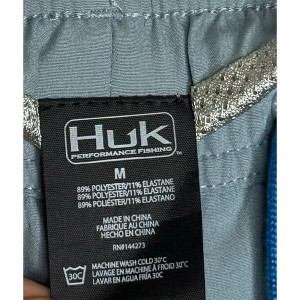 HUK Pursuit Volley Fishing Shorts Lined‎ Mens M Blue Quick Dry Swim Beach EUC